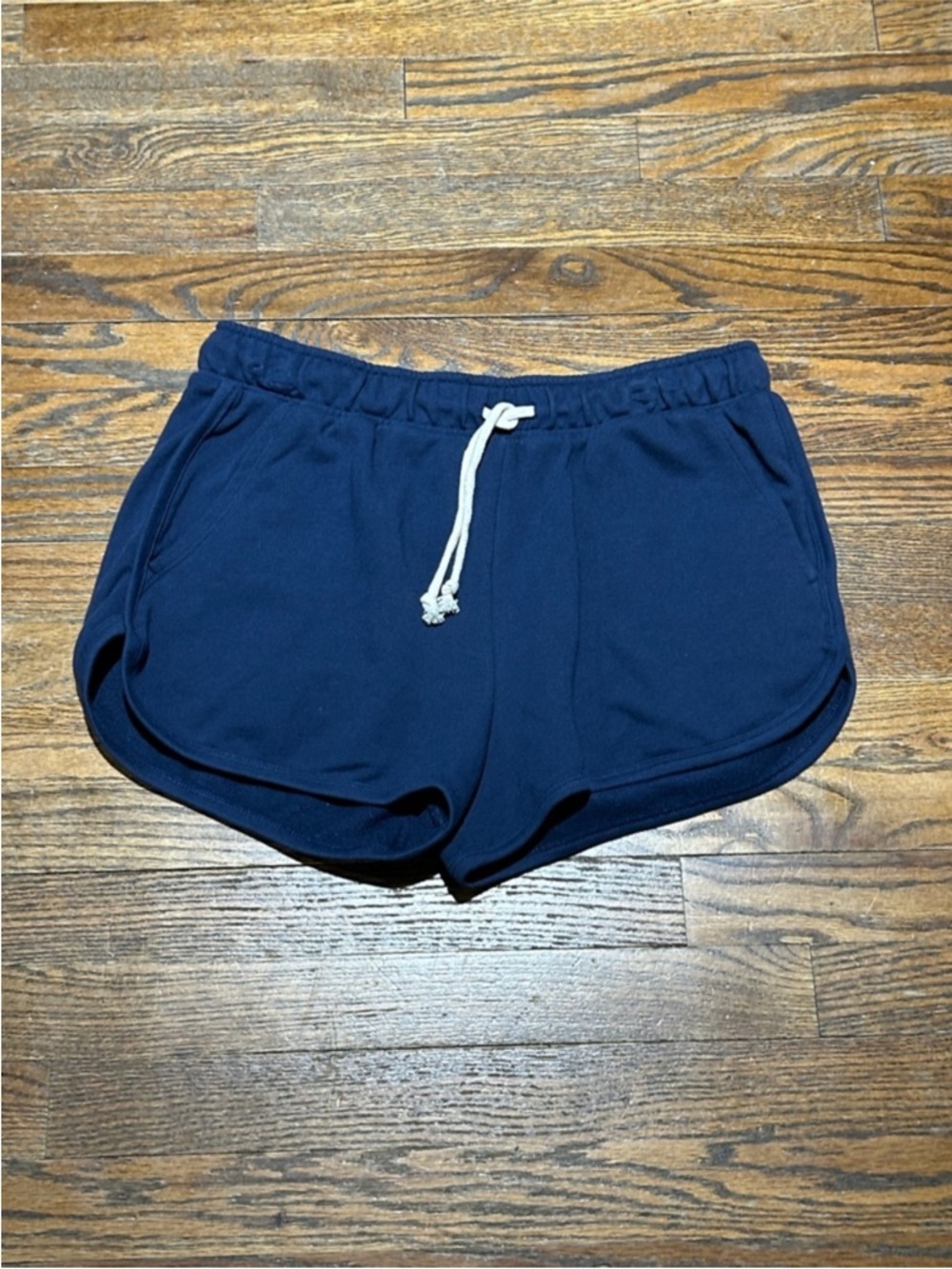 SO Navy Athletic Drawstring Shorts with White Tie